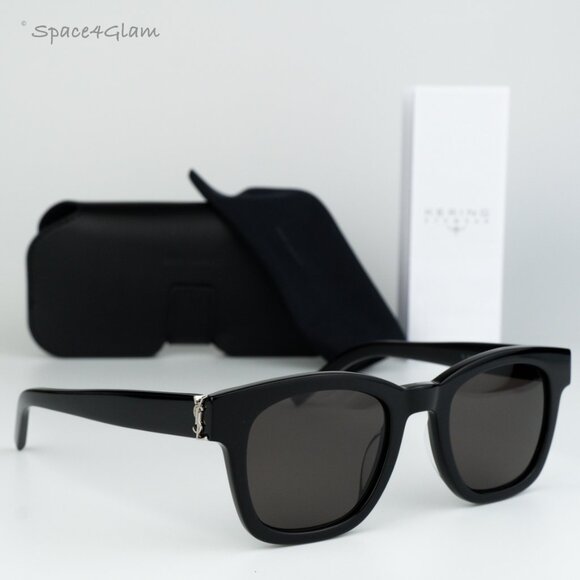 Saint Laurent Women Sunglasses Black Grey Square SLM124 001 BRAND NEW - Picture 1 of 8